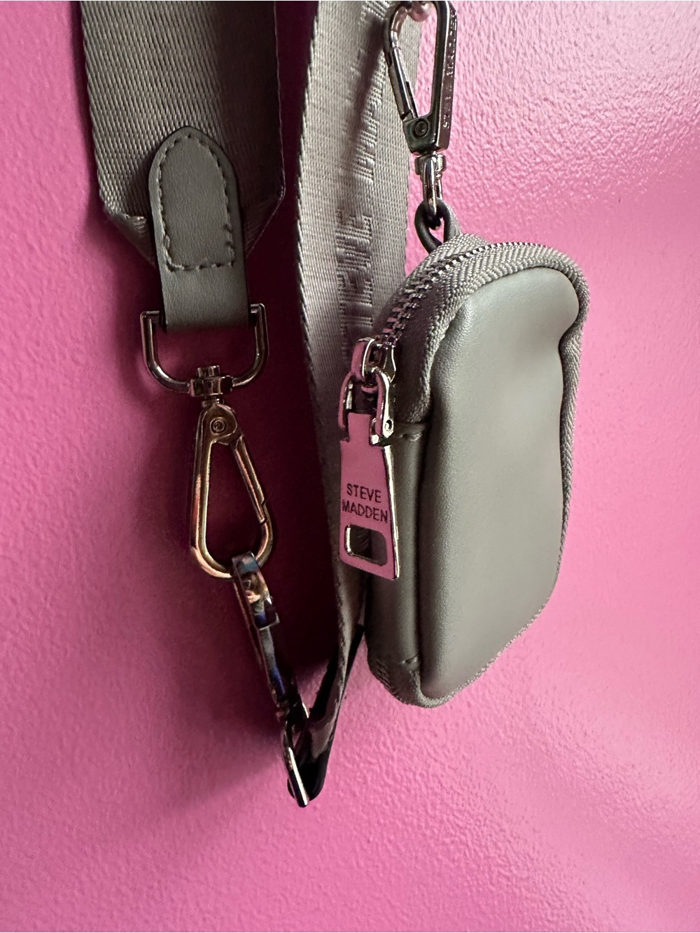 Steve Madden Gray Replacement Detachable Strap & Coin Pouch